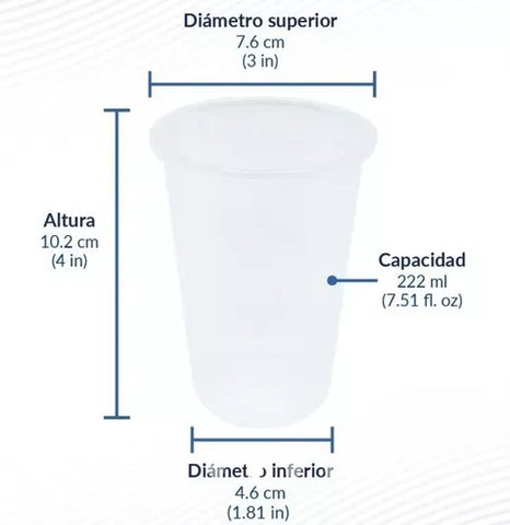 Vaso plástico Reyma 8oz con 50pz