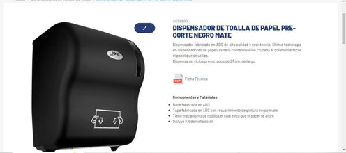 Despachador de Toalla jofel cortado automático